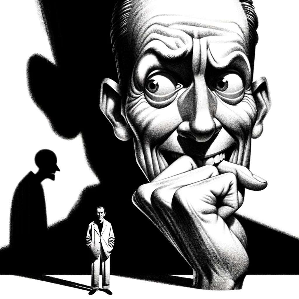 a representation of anxiety, digital art, caricature